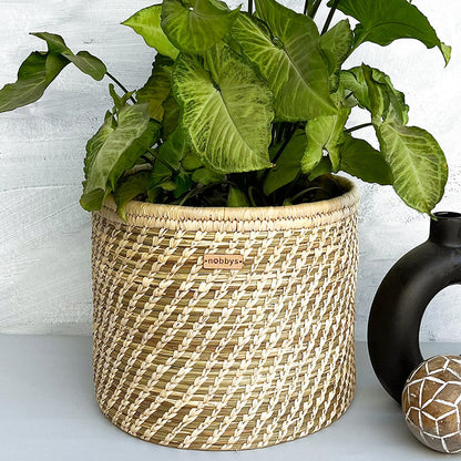 Coastal grass & Palm Leaf Multipurpose Basket/Planter Nobbys