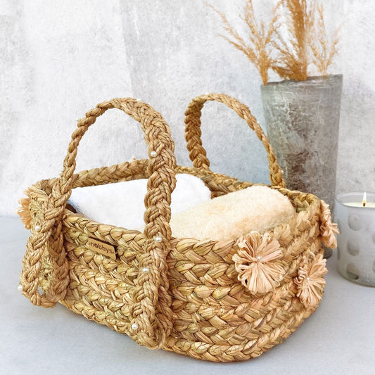 Golden Grass Braided Multipurpose Gift Basket (12" Length x 9" Width x 5" Height) Nobbys