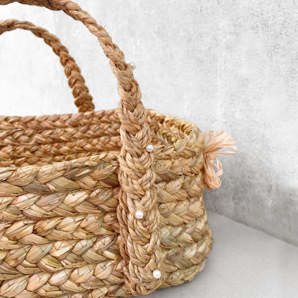 Golden Grass Braided Multipurpose Gift Basket (12