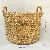Golden grass Laundry Basket With Moonj Coiling Handle (16