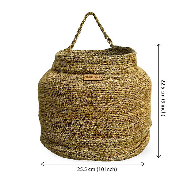 Hanging Vegetable Basket Beige Embroidered Nobbys