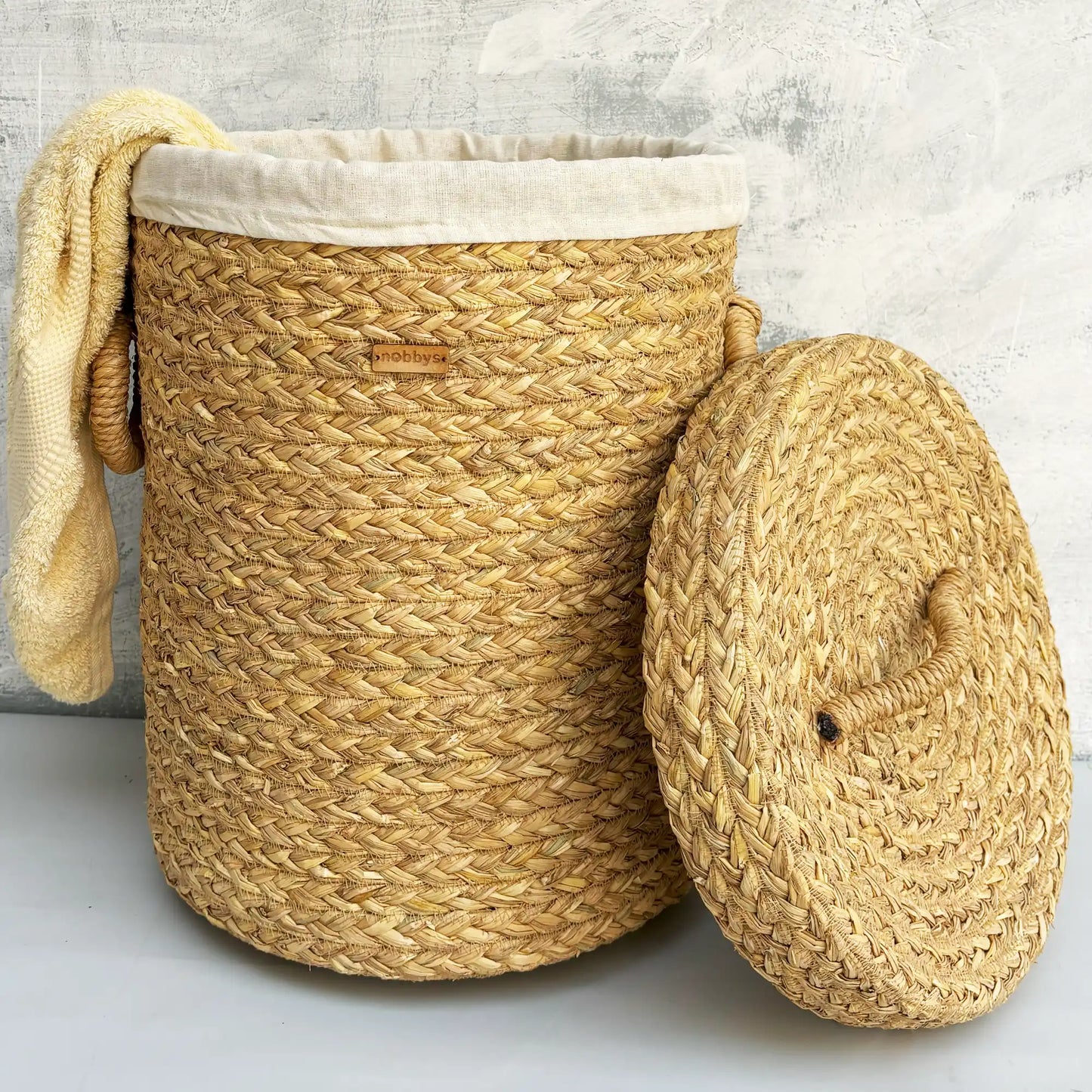Golden Grass Laundry Basket With Lid and Bottom Spacers (2024 Edition)