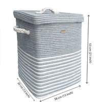 Rectangular Laundry Basket with Lid - Pastel Blue (60 Litres) Nobbys