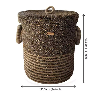 Mocha Gold Laundry Basket with Lid and Bottom Spacers (2024 Edition)