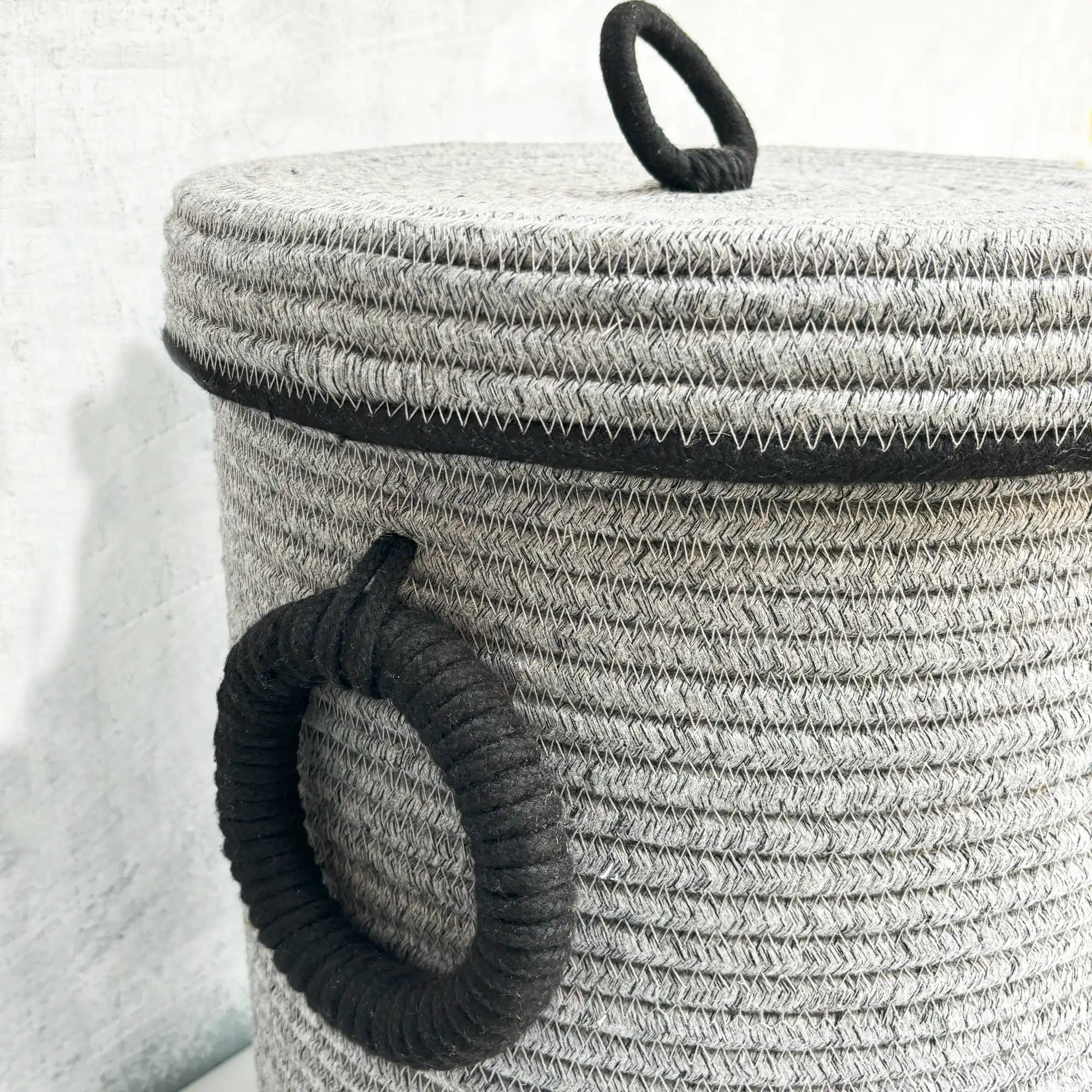 Silver Grey Laundry Basket with Lid and Bottom Spacers (2024 Edition)
