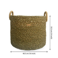 Macrame Seagrass Laundry Basket With Moonj Coiling Handle (16