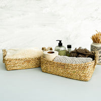[Set of 2] Natural Golden Grass Coiled Storage Basket Nobbys