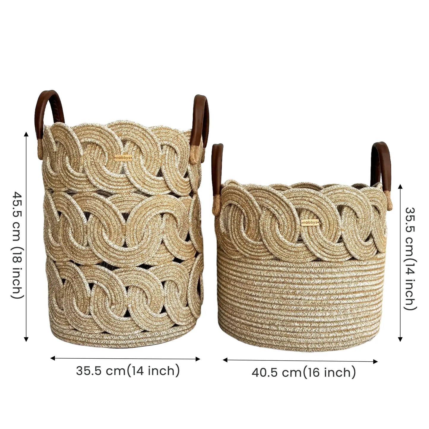 Ring-Glam Decorative Baskets (Set of 2) with Bottom Spacers