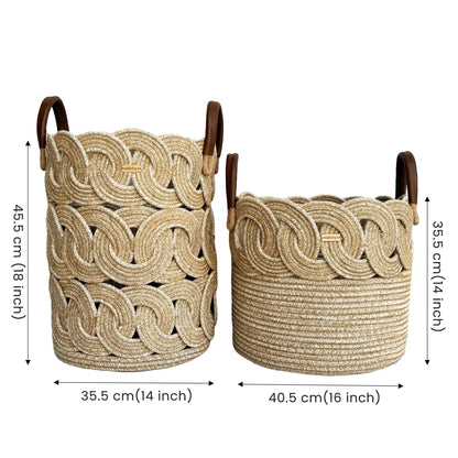 Ring-Glam Decorative Baskets (Set of 2) with Bottom Spacers